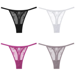 Women's Butterfly Mesh 4-Pack Thong Underwear