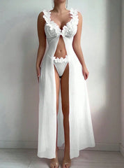 3D Petal Bralette Maxi Lingerie Set