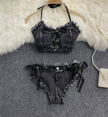 Trendy Denim-Style Women’s Underwear – Fashionable Low-Waist Jeans Panties