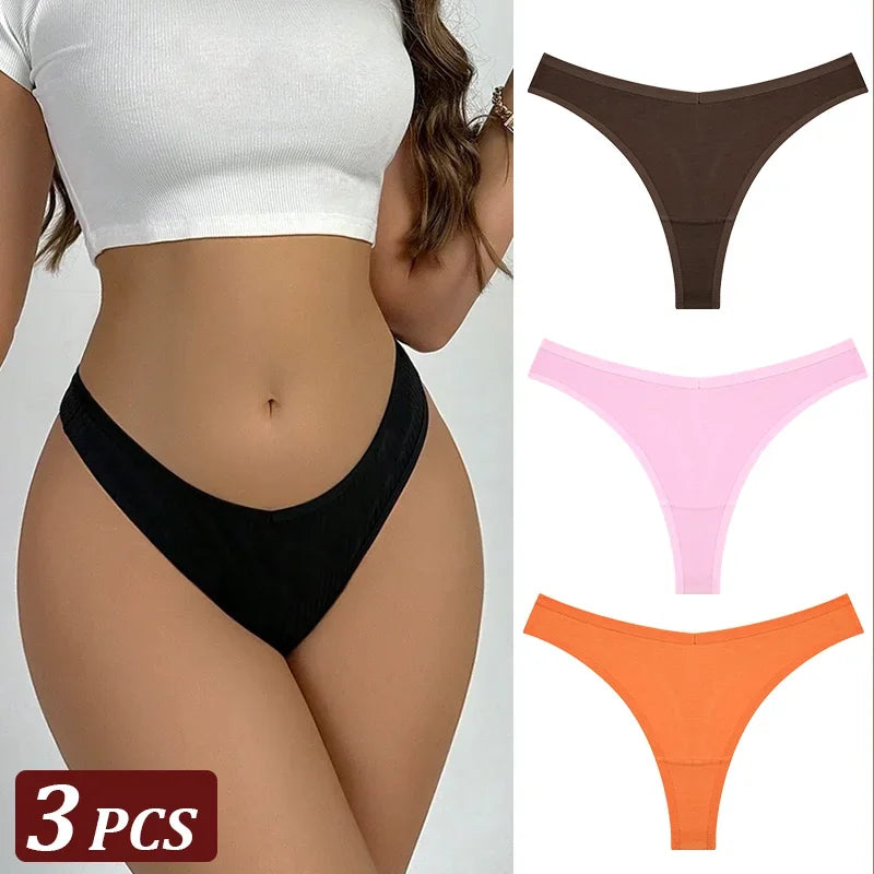 Black thong with three additional colors displayed on a white background