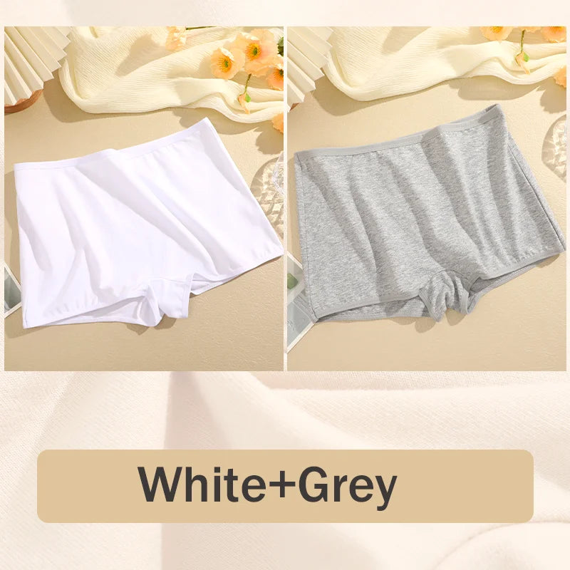 White and gray underwear pieces on a beige background with 'White+Gray' text.