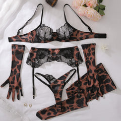 Wild Leopard Lace Lingerie Set