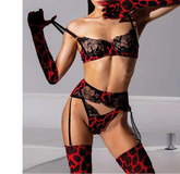 Wild Leopard Lace Lingerie Set