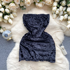 Velvet Strapless Bow Sheath Dress – New Trend