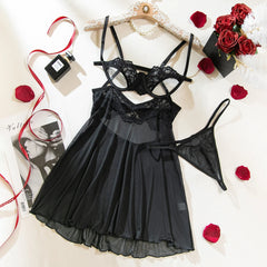 Cut-Out Lace Elegant Lingerie Set