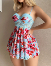 Floral Satin Babydoll Nightdress