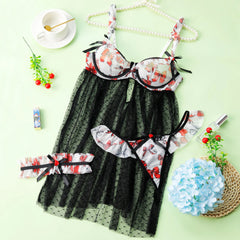 Diccvicc Sheer Mesh Lingerie Set