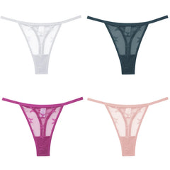 Women's Butterfly Mesh 4-Pack Thong Underwear