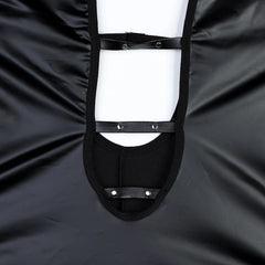 Sexy PU Leather Halter Cutout Slim Nightwear Dress