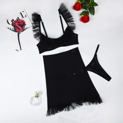 Elegant Mesh Lingerie Set Women