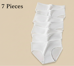 White high-waisted bikini bottom on a beige background
