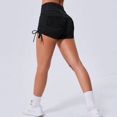 High-Waist Push-Up Workout Shorts with Pocket – Women's Gym & Yoga Leggings