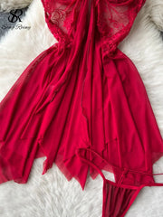 Elegant Mesh Camisole Nightgown – Lightweight Summer Sleepwear