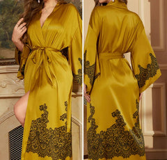 Floral Satin Kimono Lounge Robe