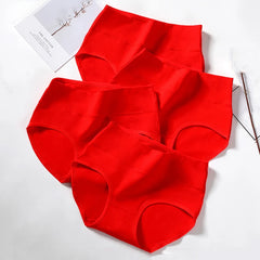 Women Print High Waist Briefs 4pcs