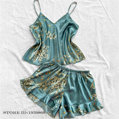Plus Size Satin Floral Sleepwear