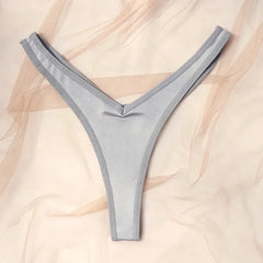 Gray thong on a soft beige background