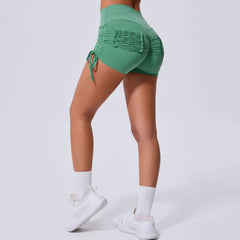 High-Waist Push-Up Workout Shorts with Pocket – Women's Gym & Yoga Leggings