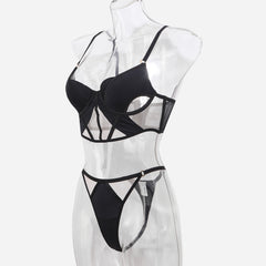 Glossy Mesh Hollow Lace Underwear-