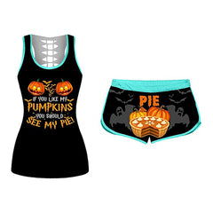 Trendy Halloween Pumpkin Print Set-