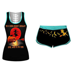 Trendy Halloween Pumpkin Print Set-