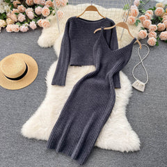 Trendy Vintage Two-Piece V-Neck Set-