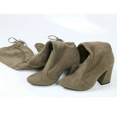 Flock Leather Women Over Knee Boots