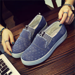Women Denim Flats Casual Jeans Shoes