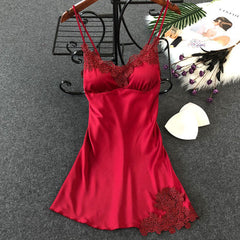 Women's Sexy Silk Nightgown Dress