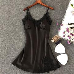 Women's Sexy Silk Nightgown Dress