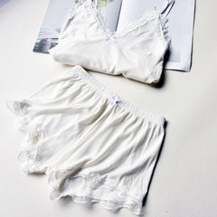 Chic Lace Top And Shorts Set
