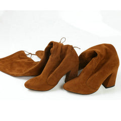 Flock Leather Women Over Knee Boots