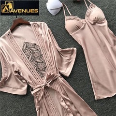 Sexy Lace Long Sleeve Ladies Nightwear