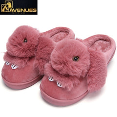 Rabbit Animal Prints Flat Indoor Slippers