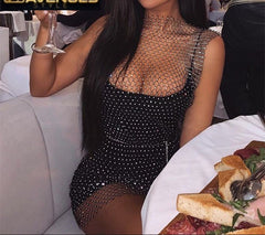 Chic Sleeveless Fishnet Women Dresses