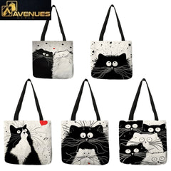 Cute Cat Printing Women Handbag