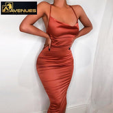 Women Satin Elegant Party Dress