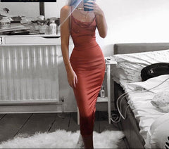Women Satin Elegant Party Dress