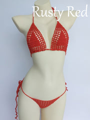 Women's Micro Thong String Lattice Bikinis Top Crochet Swimwear