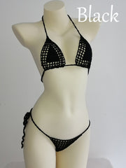 Women's Micro Thong String Lattice Bikinis Top Crochet Swimwear