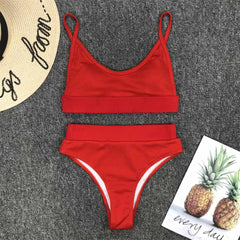 Women's Chic Swimwear High Waist Bikini Two-Pieces Bikini Set