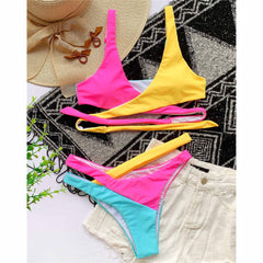 Women Sexy Bikini 2 Piece Spaghetti Strap Top Swimsuit Bathing Suit