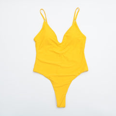 Sexy Solid One Piece Swimsuit High Waist Push Up Monokini