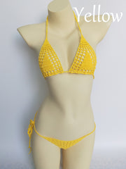 Women's Micro Thong String Lattice Bikinis Top Crochet Swimwear