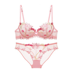 Sexy Floral Lace Transparent Underwear Bra Lingerie Set