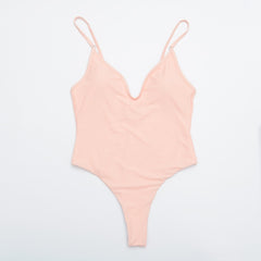 Sexy Solid One Piece Swimsuit High Waist Push Up Monokini