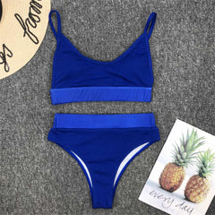 Women's Chic Swimwear High Waist Bikini Two-Pieces Bikini Set