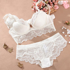 Lace Breasted Push Up Women Underwear Set
