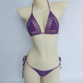 Women's Micro Thong String Lattice Bikinis Top Crochet Swimwear