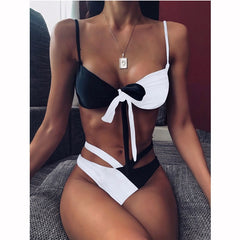 Chic High Waist Swimwear Thong Brazilian Bikini Set